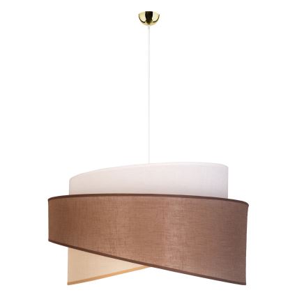 Duolla - Luster na sajli BROOKLYN 1xE27/40W/230V pr. 50 cm braon/bež/bela