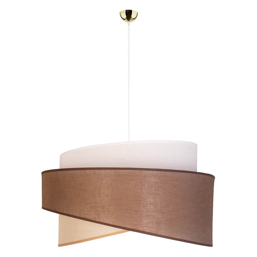 Duolla - Luster na sajli BROOKLYN 1xE27/40W/230V pr. 50 cm braon/bež/bela