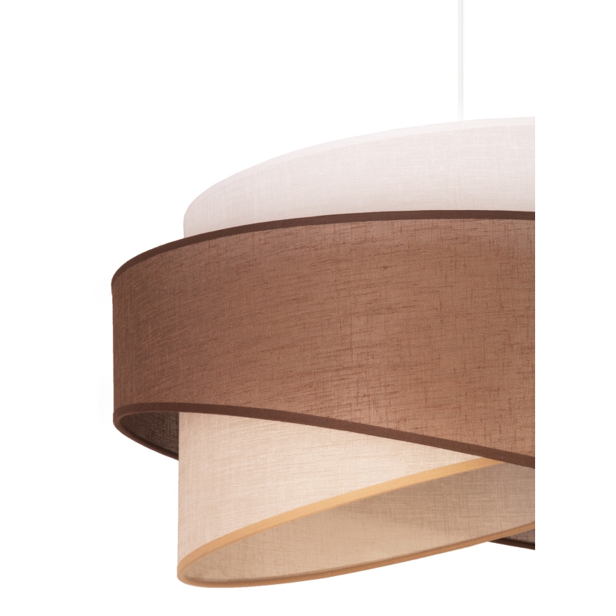 Duolla - Luster na sajli BROOKLYN 1xE27/40W/230V pr. 50 cm braon/bež/bela