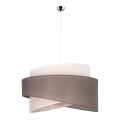 Duolla - Luster na sajli BROOKLYN 1xE27/40W/230V pr. 50 cm sivo/bež/bela