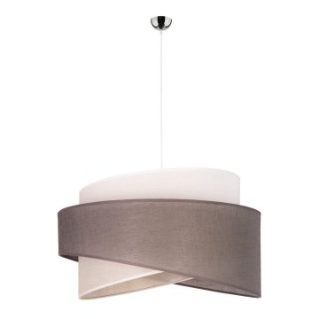 Duolla - Luster na sajli BROOKLYN 1xE27/40W/230V pr. 50 cm sivo/bež/bela