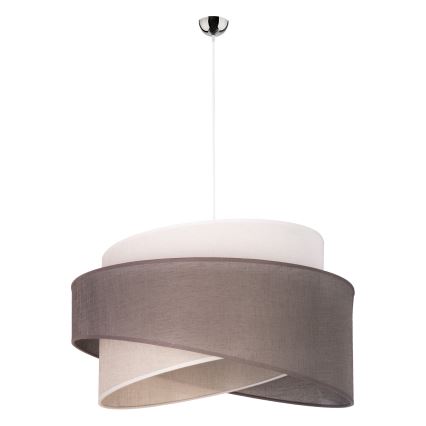 Duolla - Luster na sajli BROOKLYN 1xE27/40W/230V pr. 50 cm sivo/bež/bela