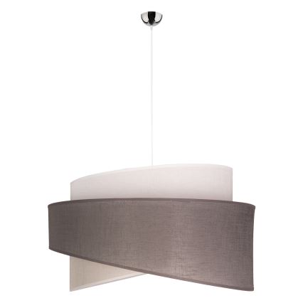 Duolla - Luster na sajli BROOKLYN 1xE27/40W/230V pr. 50 cm sivo/bež/bela