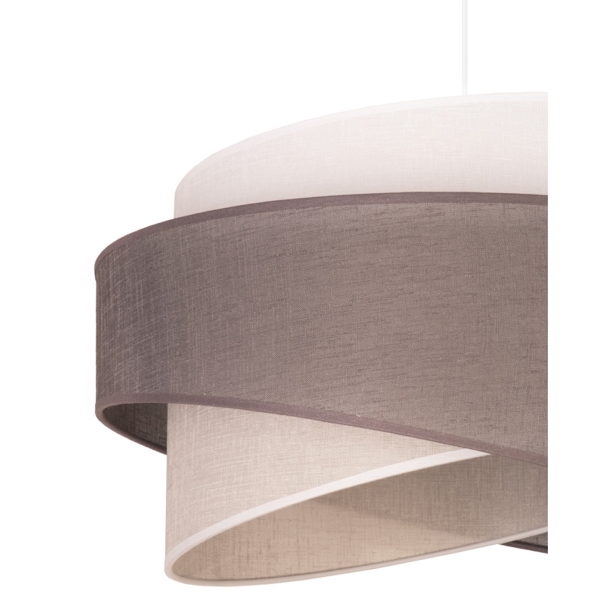 Duolla - Luster na sajli BROOKLYN 1xE27/40W/230V pr. 50 cm sivo/bež/bela