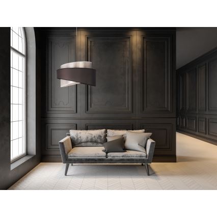 Duolla - Luster na sajli BROOKLYN 1xE27/40W/230V pr. 50 cm srebrno/crno