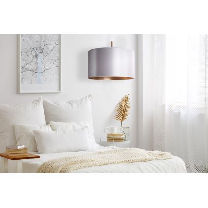 Duolla - Luster na sajli CANNES 1xE27/15W/230V pr. 45 cm srebrno/bakrena