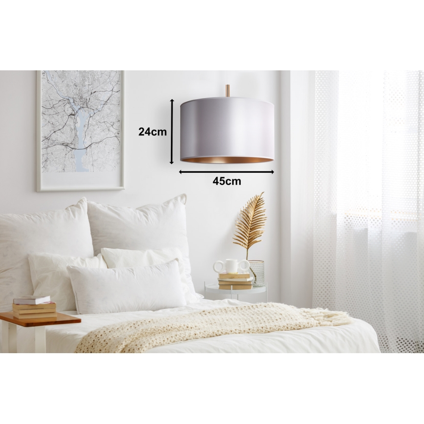 Duolla - Luster na sajli CANNES 1xE27/15W/230V pr. 45 cm srebrno/bakrena