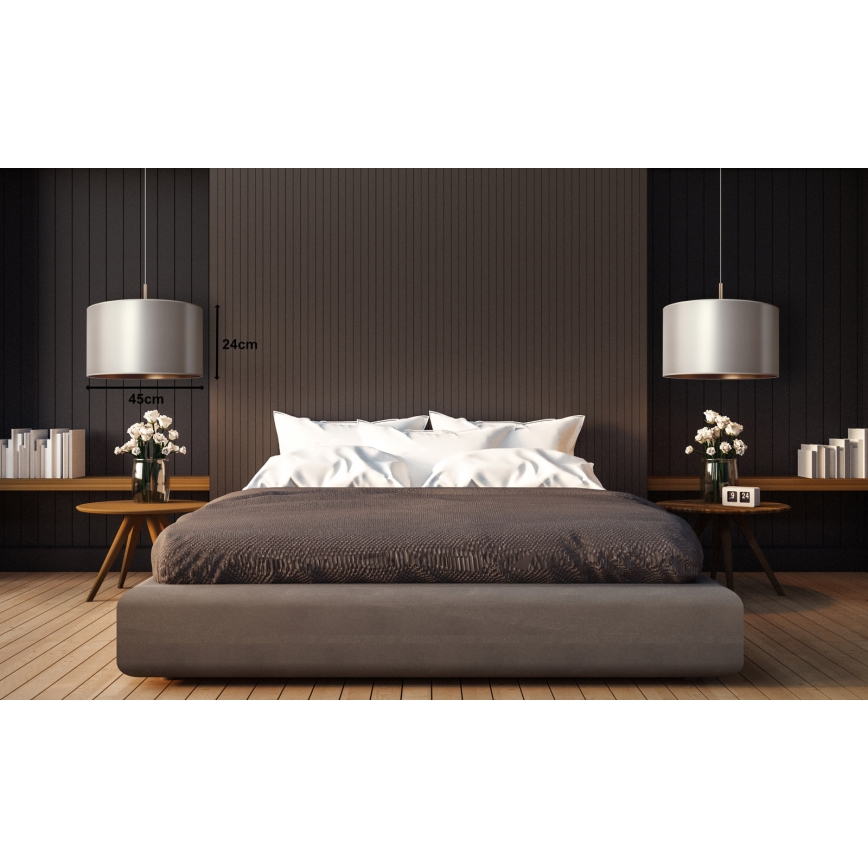 Duolla - Luster na sajli CANNES 1xE27/15W/230V pr. 45 cm srebrno/bakrena