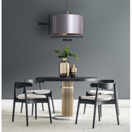 Duolla - Luster na sajli CANNES 1xE27/15W/230V pr. 45 cm srebrno/bakrena