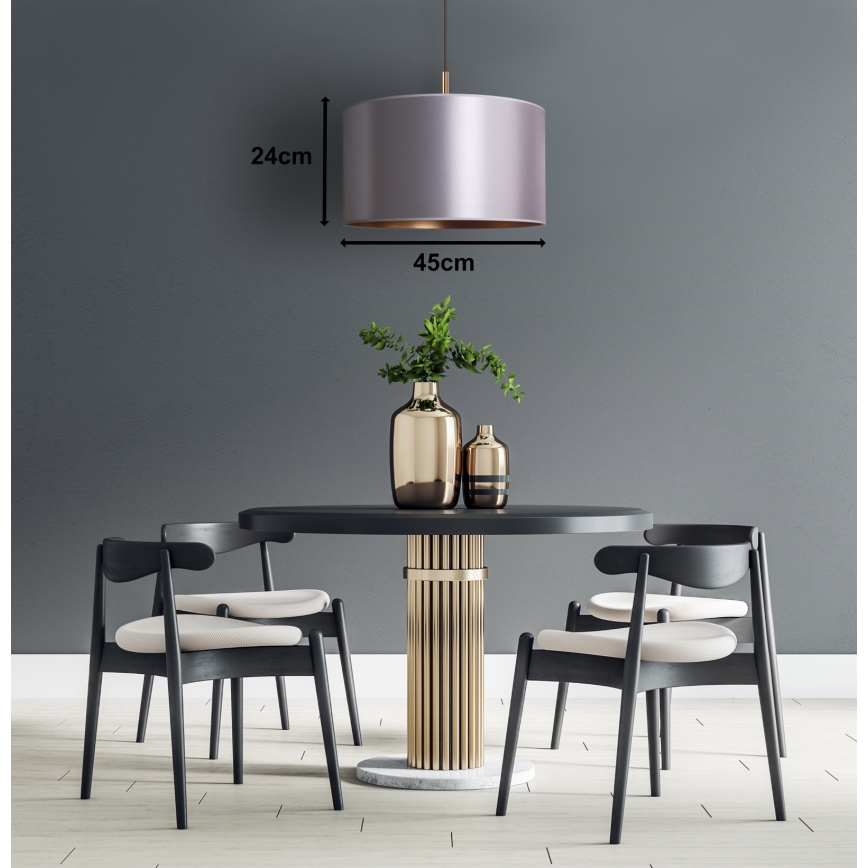 Duolla - Luster na sajli CANNES 1xE27/15W/230V pr. 45 cm srebrno/bakrena