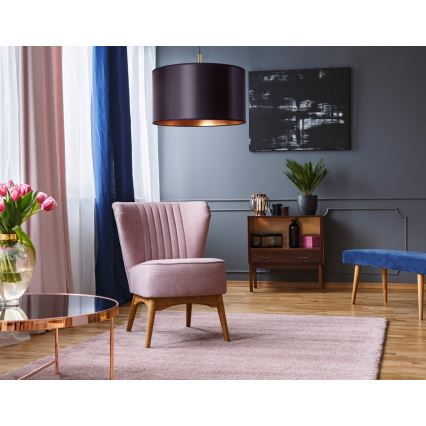 Duolla - Luster na sajli CANNES 1xE27/15W/230V pr. 50 cm crno/bakrena