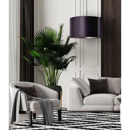 Duolla - Luster na sajli CANNES 1xE27/15W/230V pr. 50 cm crno/srebrno