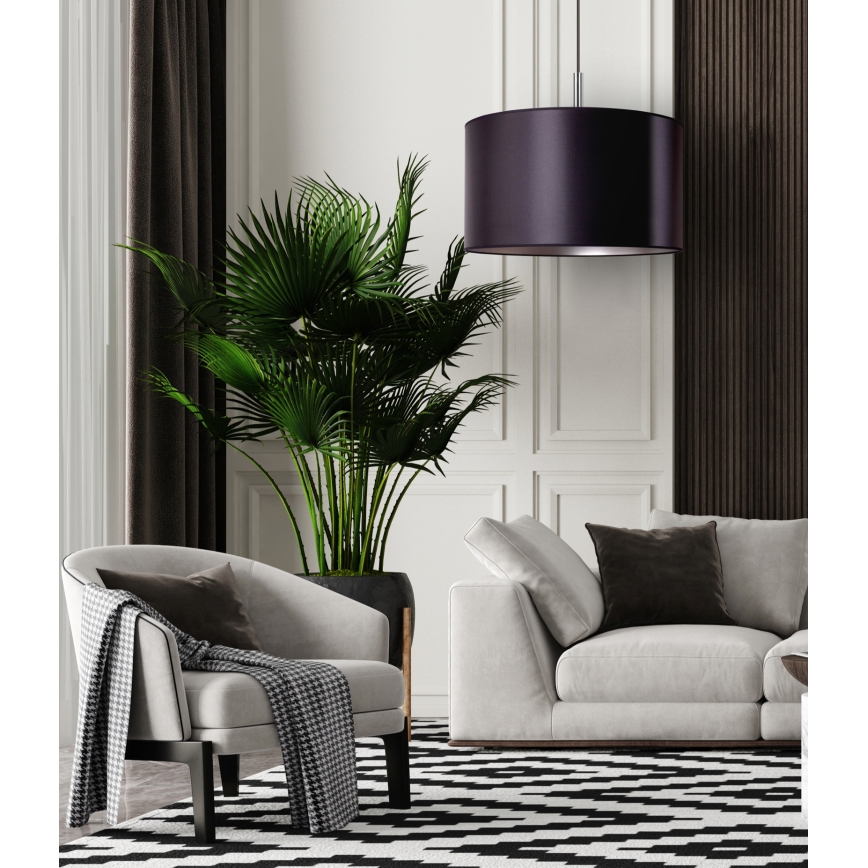 Duolla - Luster na sajli CANNES 1xE27/15W/230V pr. 50 cm crno/srebrno