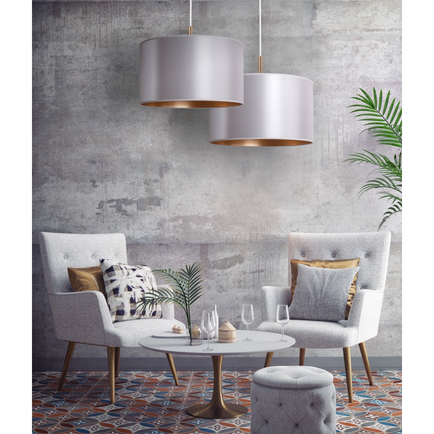 Duolla - Luster na sajli CANNES 1xE27/15W/230V pr. 50 cm srebrno/bakrena