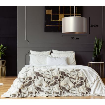 Duolla - Luster na sajli CANNES 1xE27/15W/230V pr. 50 cm srebrno/bakrena