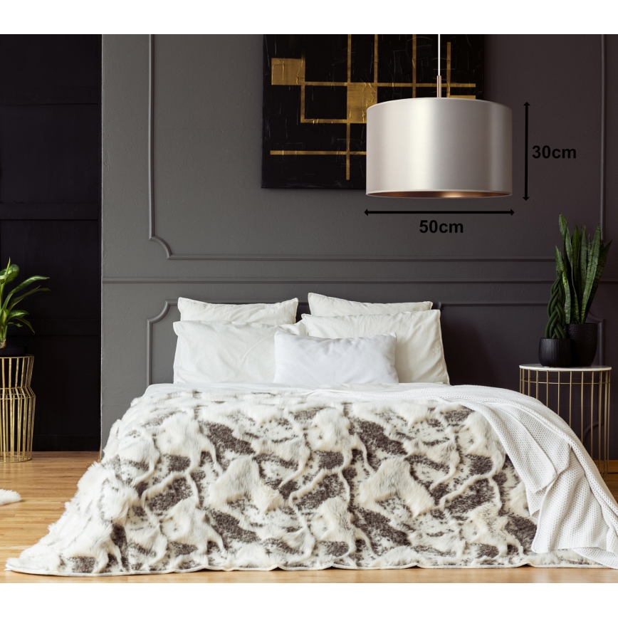 Duolla - Luster na sajli CANNES 1xE27/15W/230V pr. 50 cm srebrno/bakrena