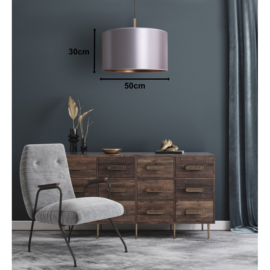 Duolla - Luster na sajli CANNES 1xE27/15W/230V pr. 50 cm srebrno/bakrena