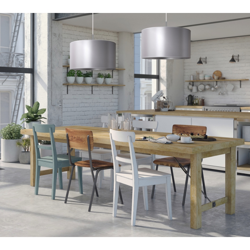 Duolla - Luster na sajli CANNES 1xE27/15W/230V prečnik 45 cm srebrna