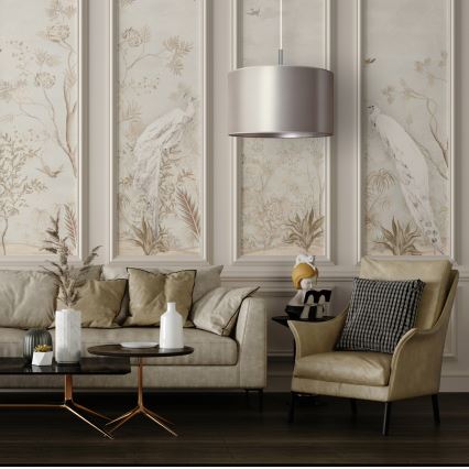 Duolla - Luster na sajli CANNES 1xE27/15W/230V prečnik 45 cm srebrna