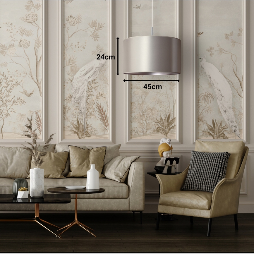 Duolla - Luster na sajli CANNES 1xE27/15W/230V prečnik 45 cm srebrna