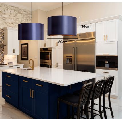 Duolla - Luster na sajli CANNES 1xE27/15W/230V prečnik 50 cm crna/bakarna