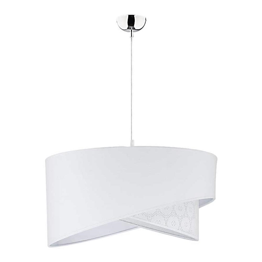 Duolla - Luster na sajli CELLO 1xE27/40W/230V pr. 45 cm bela/čipka