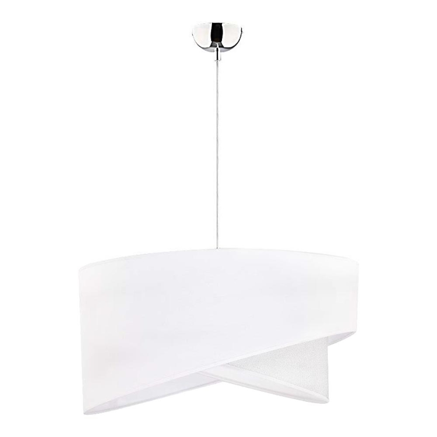 Duolla - Luster na sajli CELLO 1xE27/40W/230V pr. 45 cm bela/srebrno