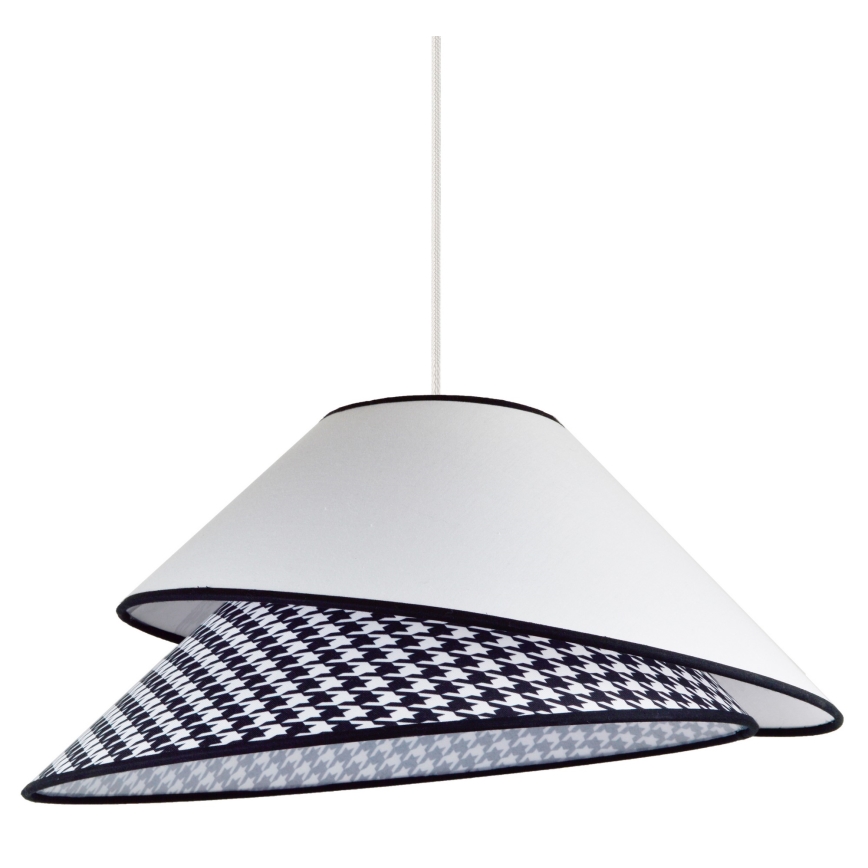 Duolla - Luster na sajli COCO 1xE27/40W/230V pr. 50 cm bela/crno