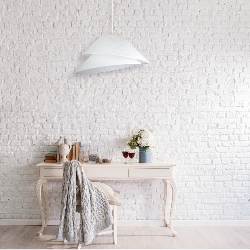 Duolla - Luster na sajli COCO 1xE27/40W/230V, prečnik 50 cm, bela