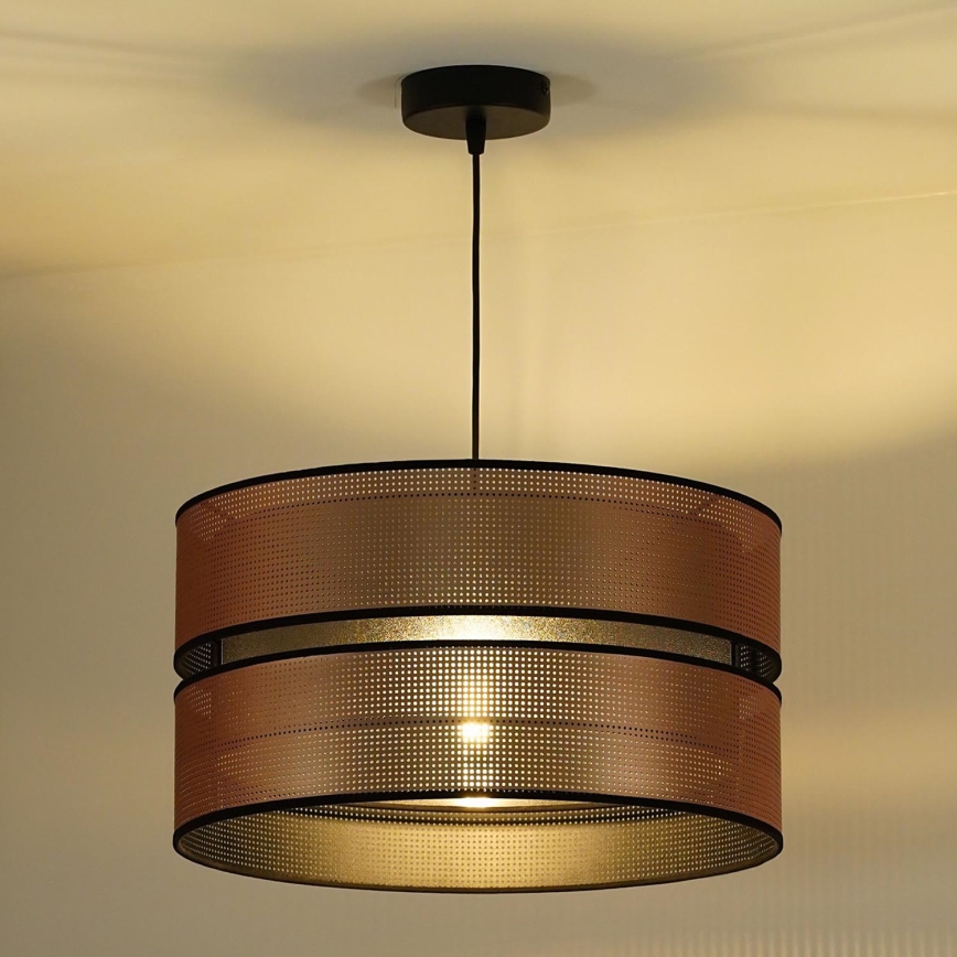 Duolla - Luster na sajli COPPER SHINY 1xE27/15W/230V pr. 40 cm bakrena/crno