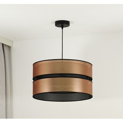 Duolla - Luster na sajli COPPER SHINY 1xE27/15W/230V pr. 40 cm bakrena/crno