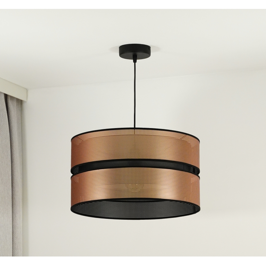 Duolla - Luster na sajli COPPER SHINY 1xE27/15W/230V pr. 40 cm bakrena/crno
