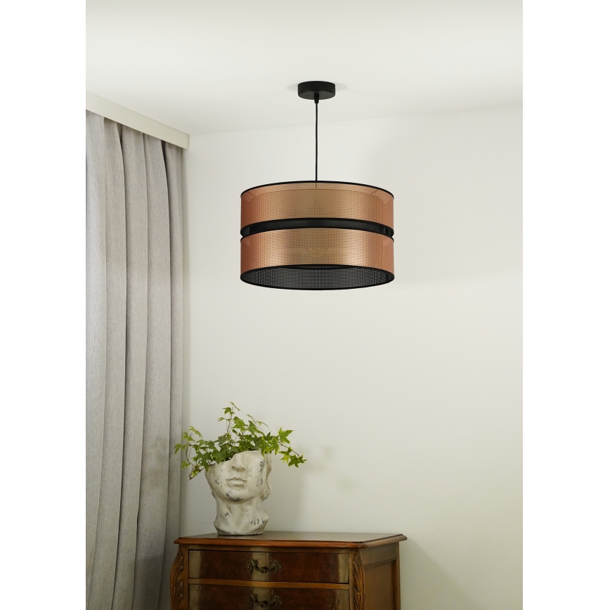 Duolla - Luster na sajli COPPER SHINY 1xE27/15W/230V pr. 40 cm bakrena/crno