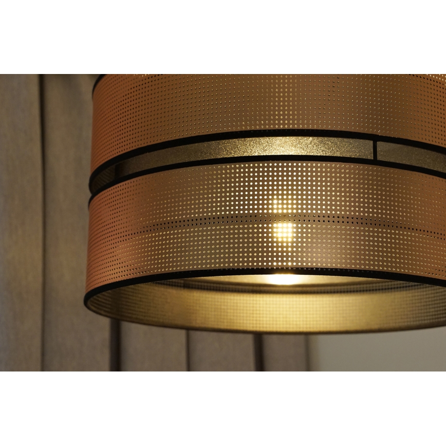 Duolla - Luster na sajli COPPER SHINY 1xE27/15W/230V pr. 40 cm bakrena/crno
