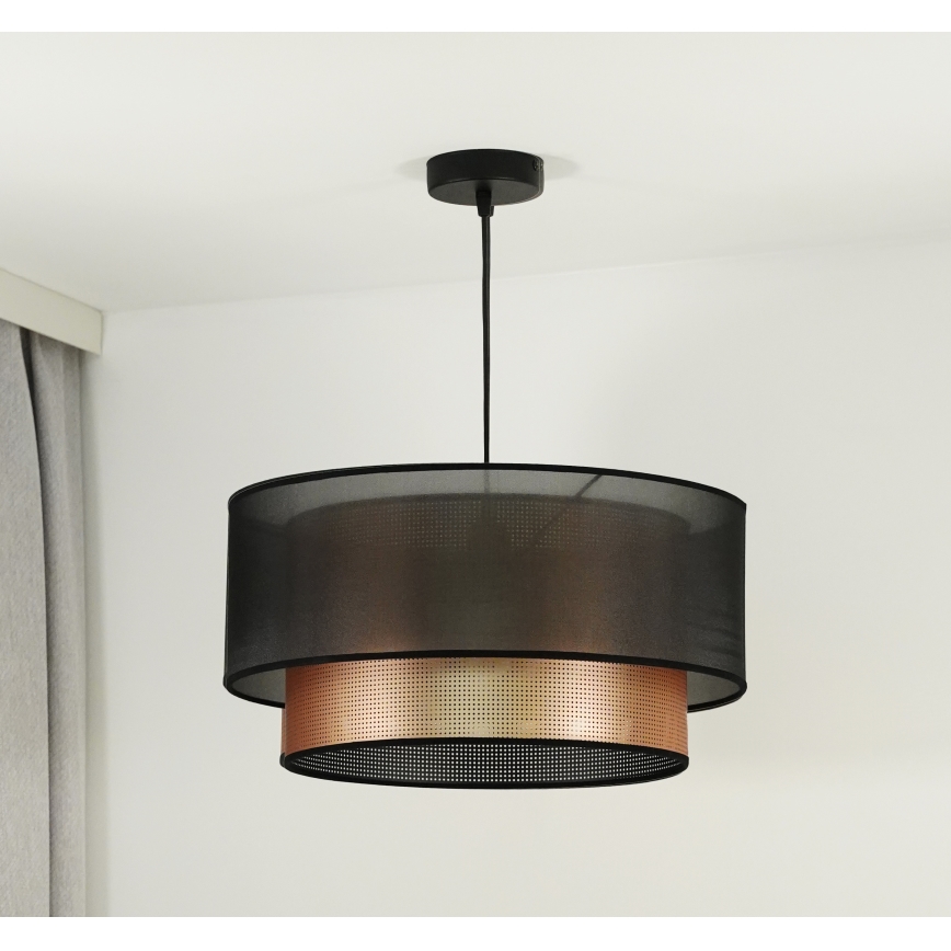 Duolla - Luster na sajli COPPER SHINY 1xE27/15W/230V pr. 45 cm braon/bakrena