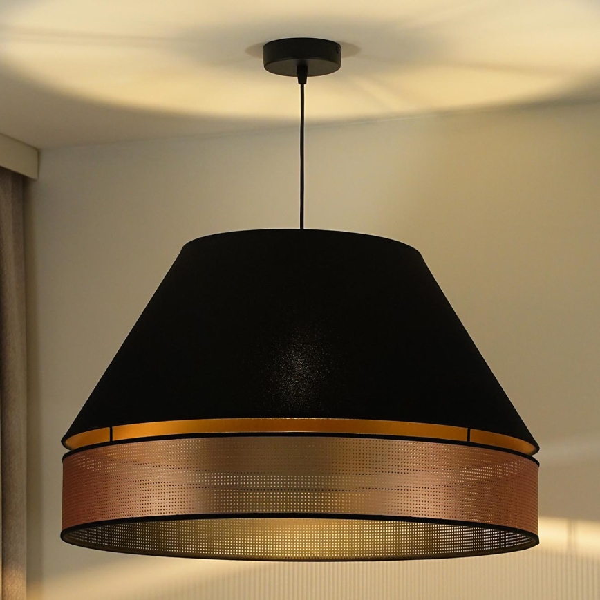 Duolla - Luster na sajli COPPER SHINY 1xE27/15W/230V pr. 60 cm crno/bakrena