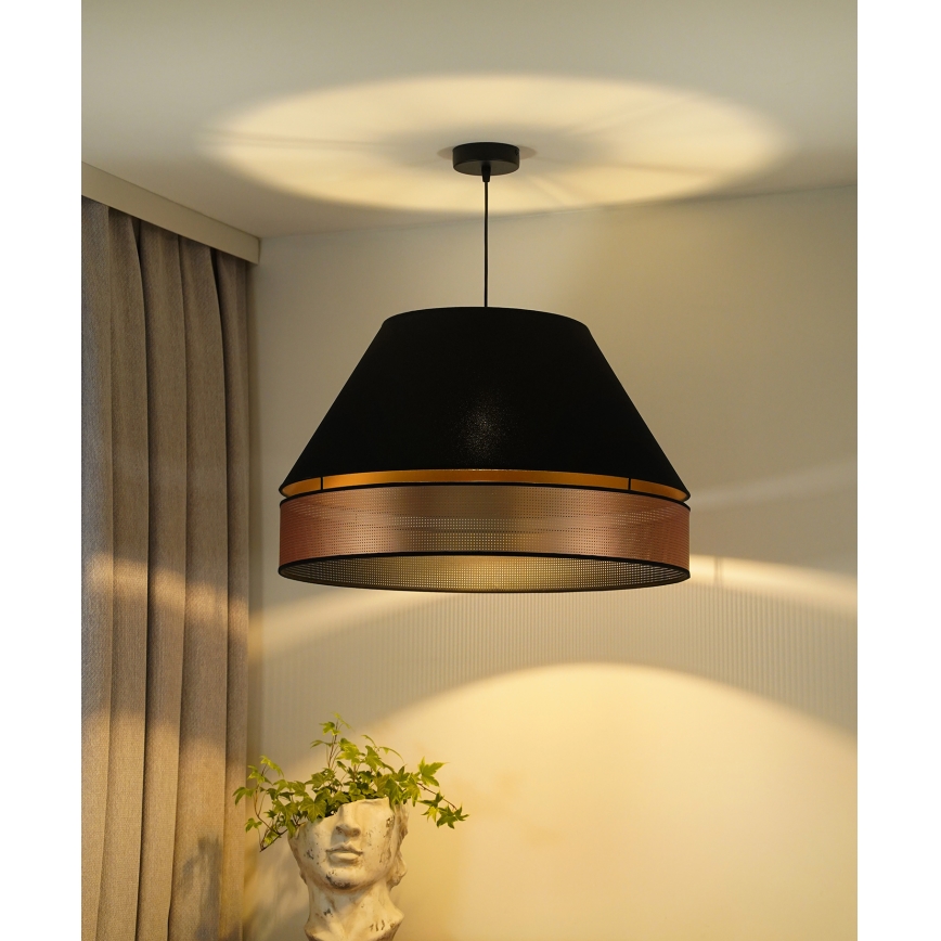 Duolla - Luster na sajli COPPER SHINY 1xE27/15W/230V pr. 60 cm crno/bakrena