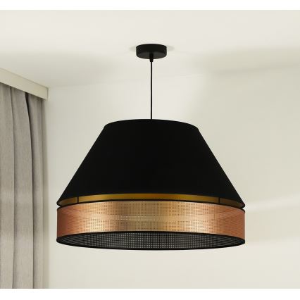 Duolla - Luster na sajli COPPER SHINY 1xE27/15W/230V pr. 60 cm crno/bakrena