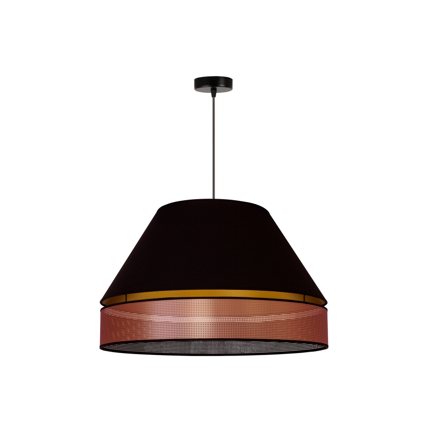 Duolla - Luster na sajli COPPER SHINY 1xE27/15W/230V pr. 60 cm crno/bakrena