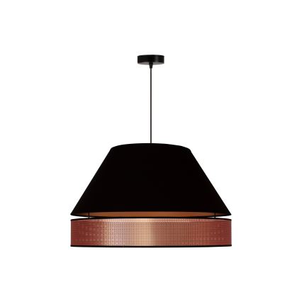 Duolla - Luster na sajli COPPER SHINY 1xE27/15W/230V pr. 60 cm crno/bakrena