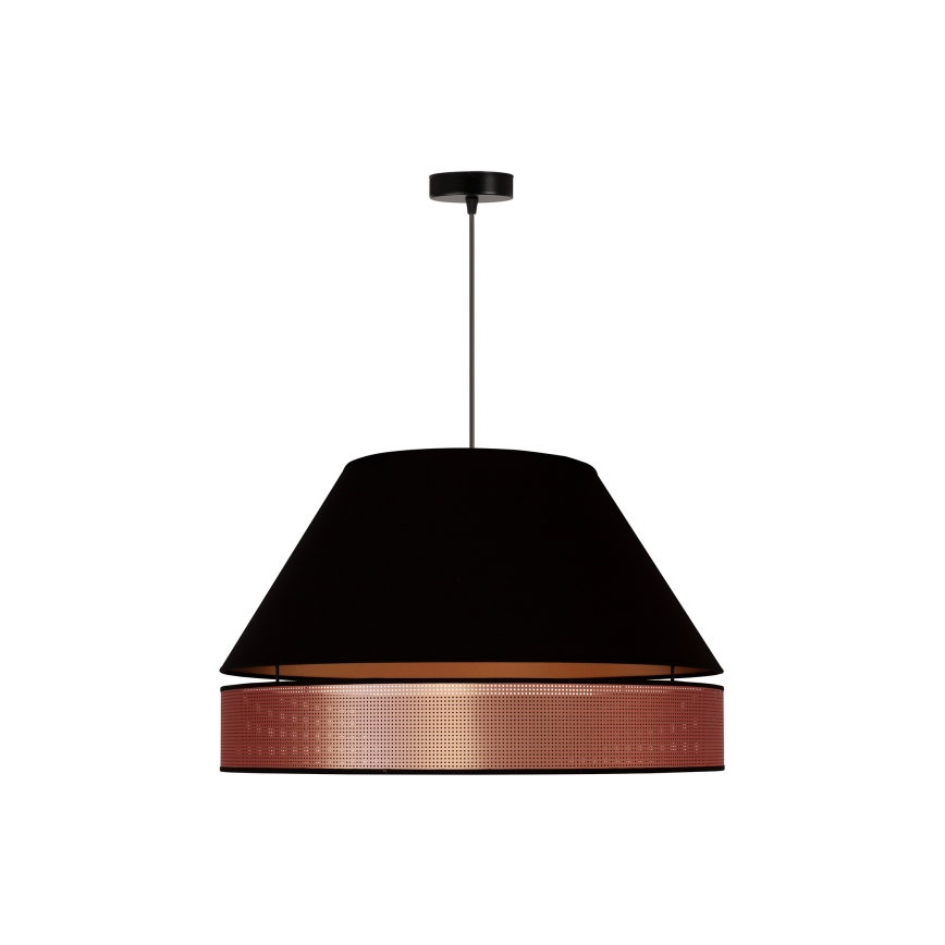 Duolla - Luster na sajli COPPER SHINY 1xE27/15W/230V pr. 60 cm crno/bakrena