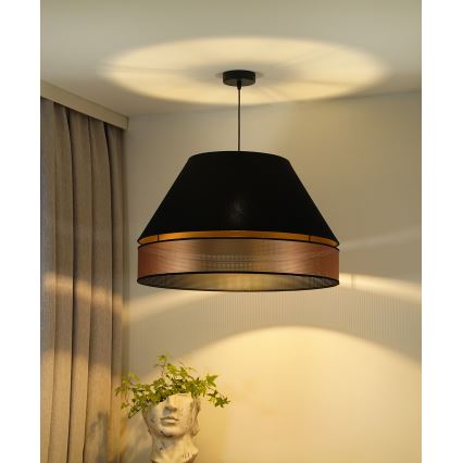 Duolla - luster na sajli COPPER SHINY 1xE27/15W/230V prečnik 60 cm crna/bakarna
