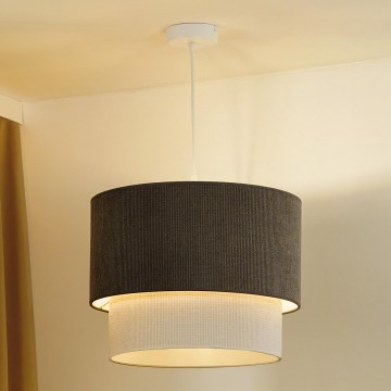 Duolla - Luster na sajli CORDUROY 1xE27/15W/230V pr. 40 cm braon/kremasta