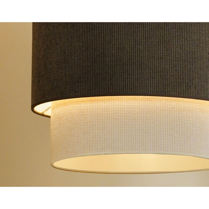Duolla - Luster na sajli CORDUROY 1xE27/15W/230V pr. 40 cm braon/kremasta