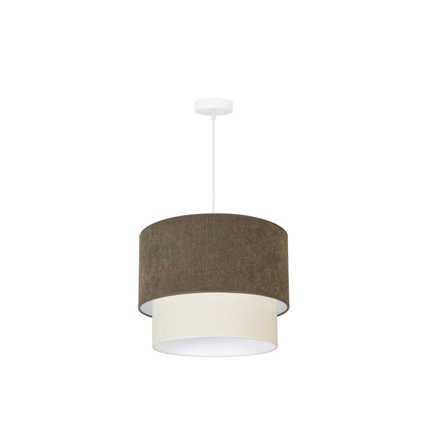 Duolla - Luster na sajli CORDUROY 1xE27/15W/230V pr. 40 cm braon/kremasta