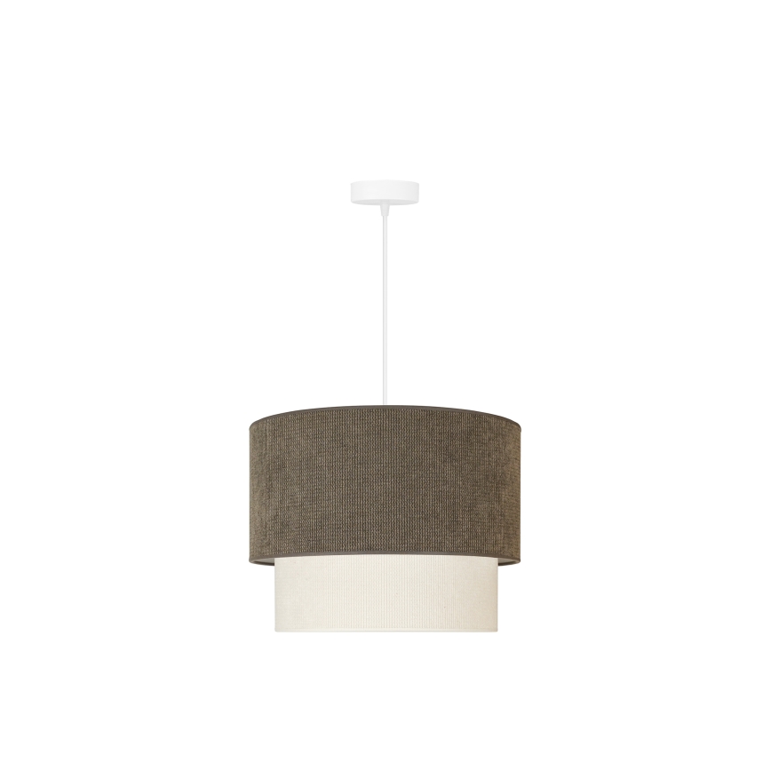 Duolla - Luster na sajli CORDUROY 1xE27/15W/230V pr. 40 cm braon/kremasta