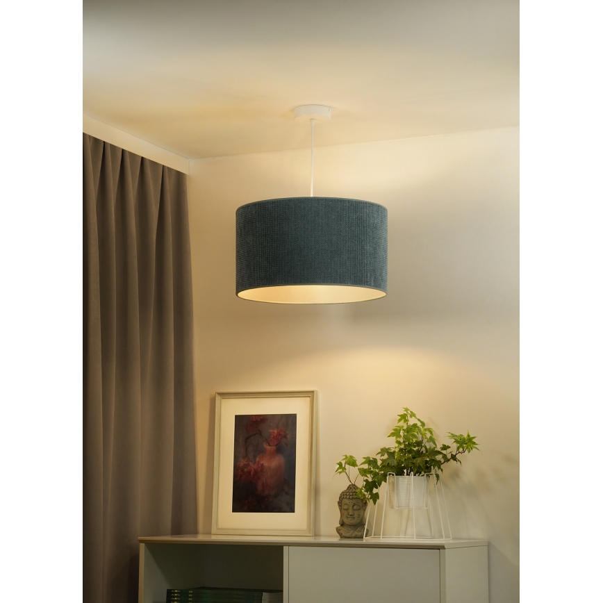 Duolla - Luster na sajli CORDUROY 1xE27/15W/230V svetla pr. 40 cm plava