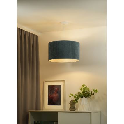 Duolla - Luster na sajli CORDUROY 1xE27/15W/230V svetlo plava, prečnik 40 cm