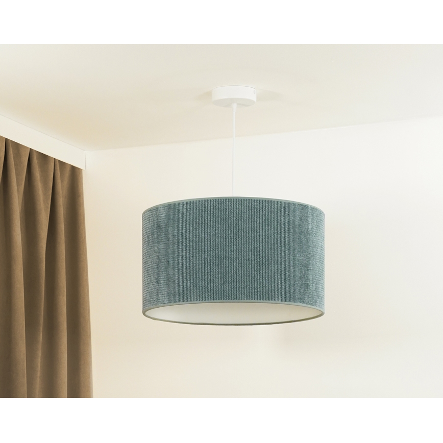 Duolla - Luster na sajli CORDUROY 1xE27/15W/230V svetlo plava, prečnik 40 cm