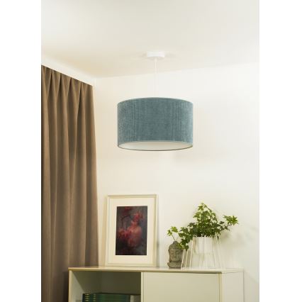 Duolla - Luster na sajli CORDUROY 1xE27/15W/230V svetlo plava, prečnik 40 cm